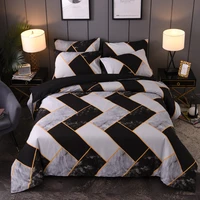 lism black marbling geometric pattern bed linen simple duvet cover sets 3pcs bedding set king queen single twin full size