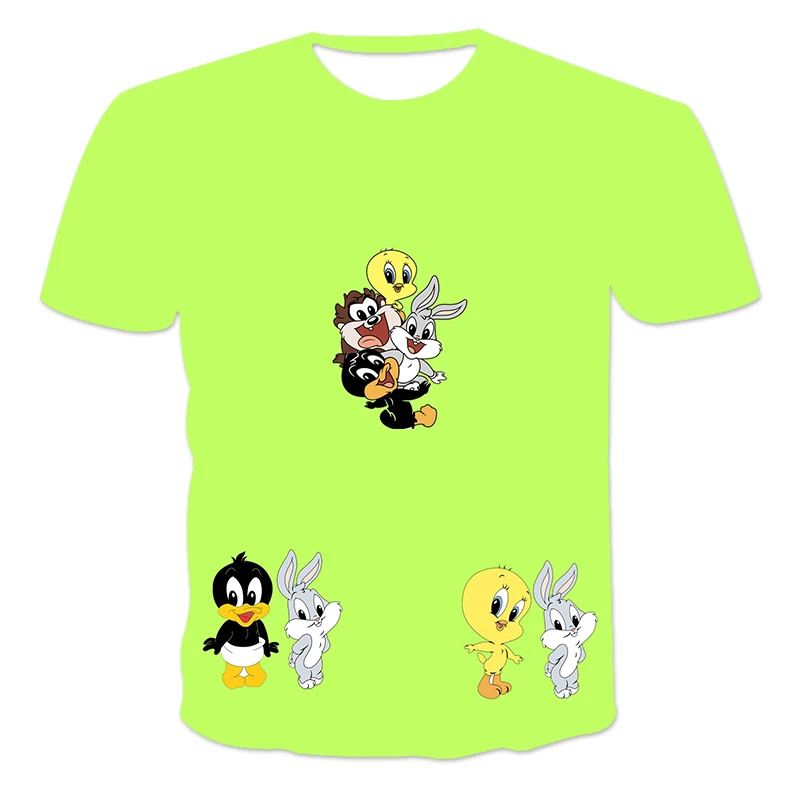 

2021 summer new cartoon T-shirt 3D printing children's favorite cartoon rabbit short sleeve T-shirt fashion leisure T-shirt