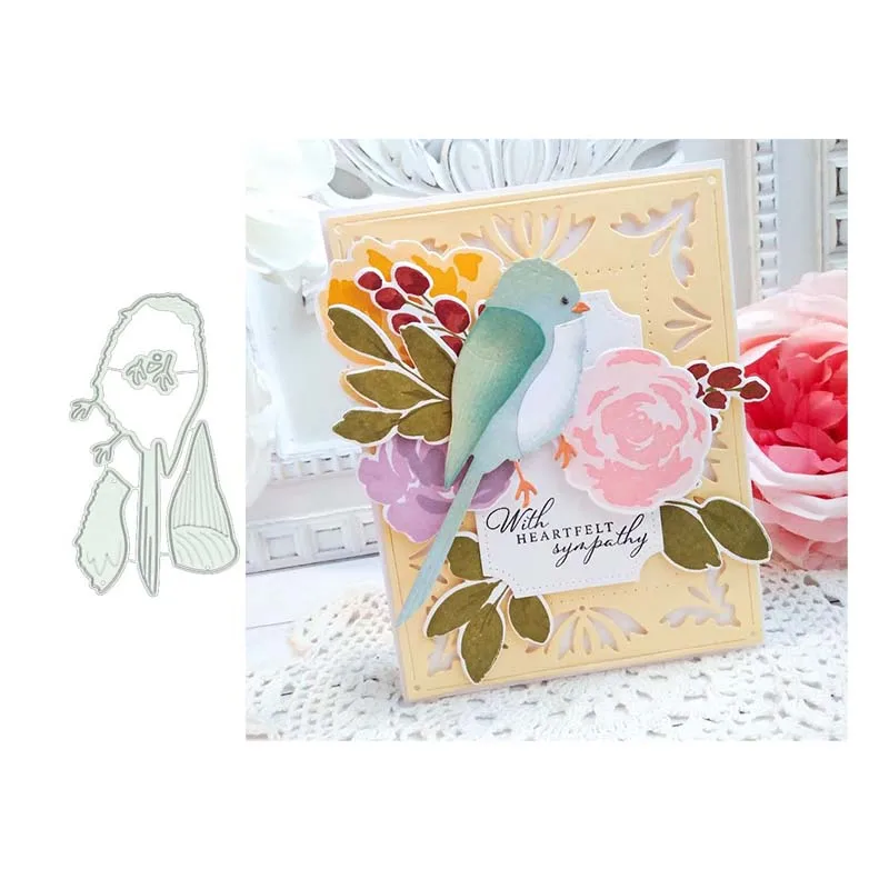 

JC 2021 New Arrival DIY Bird Wing Frame Metal Cutting Dies Handmade Tools Stencil Scrapbooking Craft Mold Template Decor Model