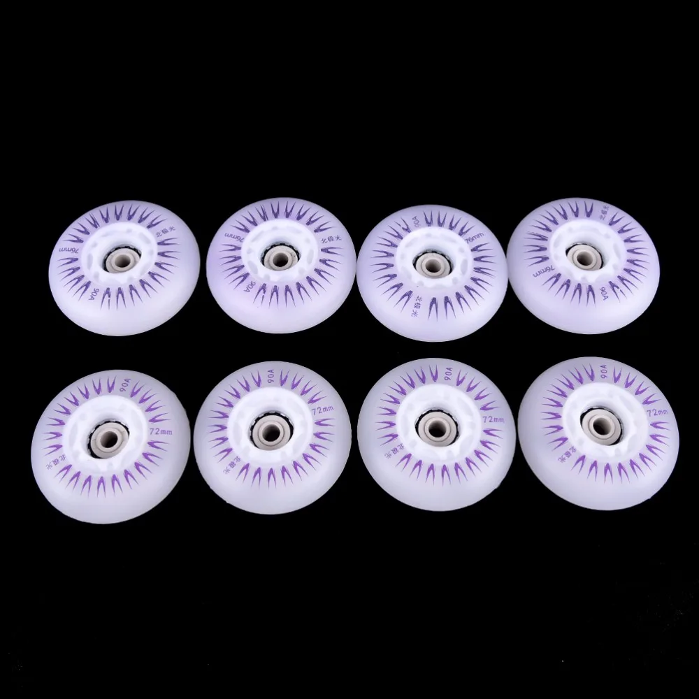 

1bag/4pcs 72/76mm 90A PU Freestyle Rodas Bright Led Skating Wheel Sliding Flash Skate Wheels Slalom Inline Roller Skates