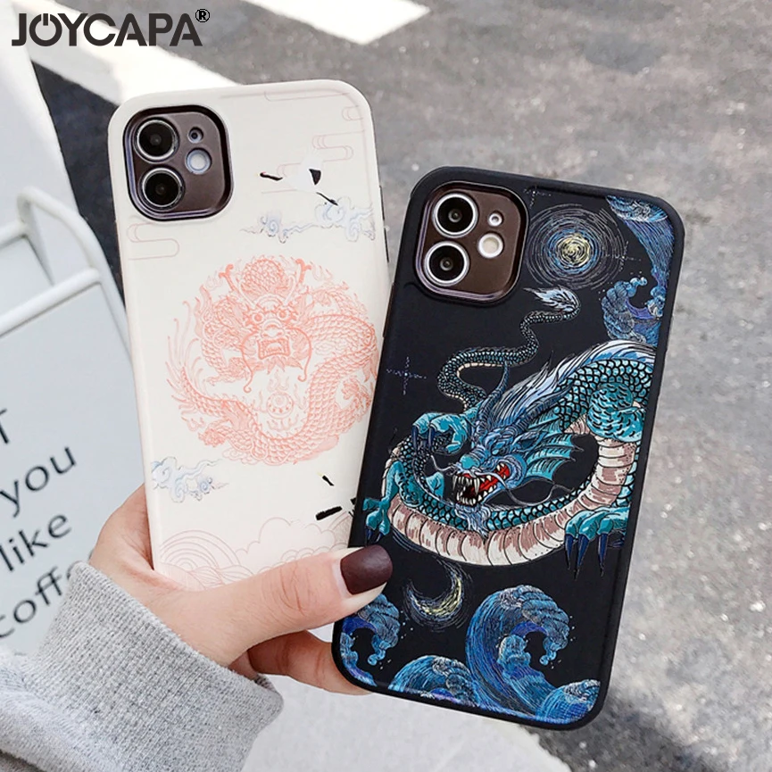 Модный силиконовый чехол с рисунком дракона и Бога для iPhone 12 Mini 11 Pro Xs Max XR X 7 8 Plus