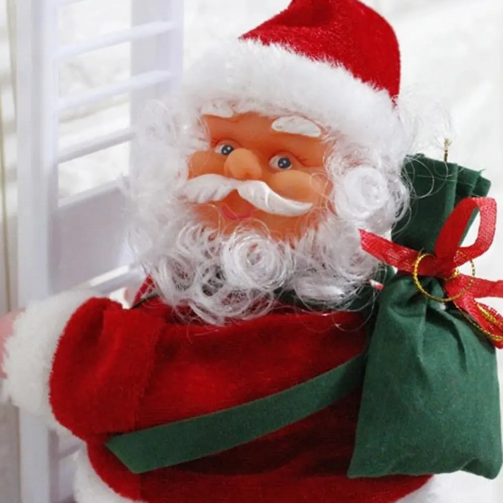 

Lovely Christmas Santa Electric Climbing Ladder Santa Claus Christmas Figurine Ornament Decoration Gifts Christmas Tree Decor
