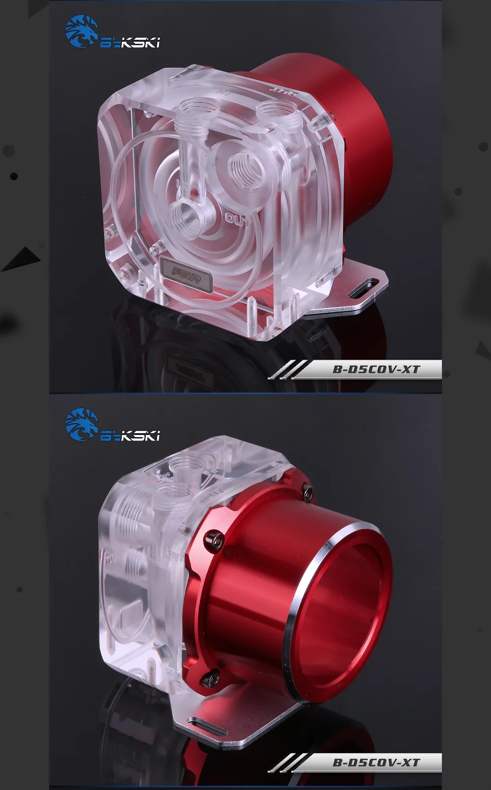 Bykski B-D5COV-XT D5 крышка насоса/топ комплект, броня, высокая производительность, бесшумный, для D5 насос, заменить оригинальную крышку/Топ