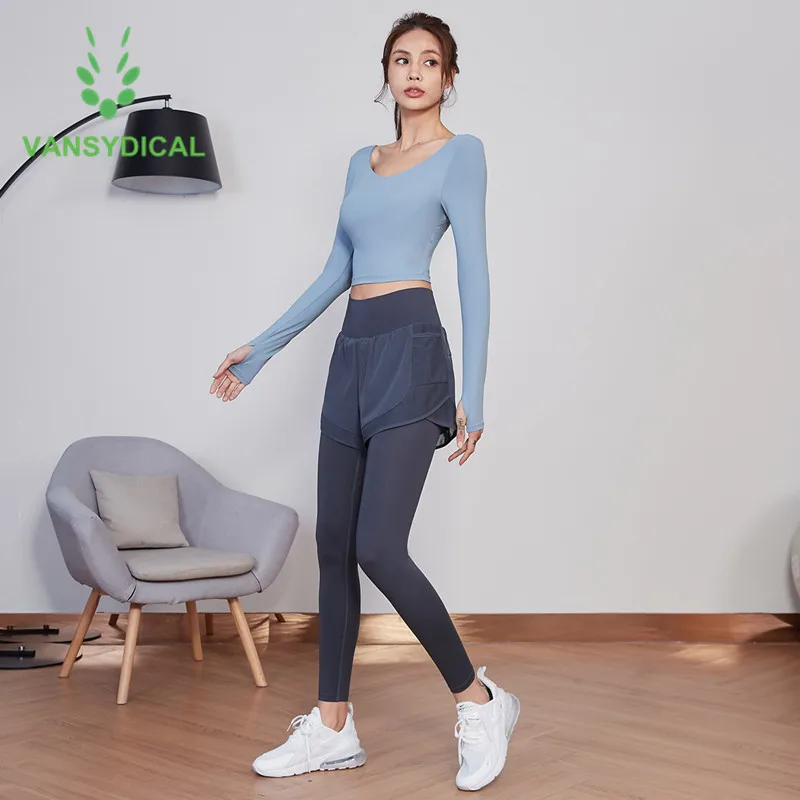 Спортивная одежда женский летний спортивный костюм Леггинсы для йоги и