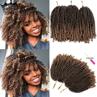 8inch spring twist hair crochet braids ombre braiding hair 110g synthetic fluffy passion twists hair extensions for black women