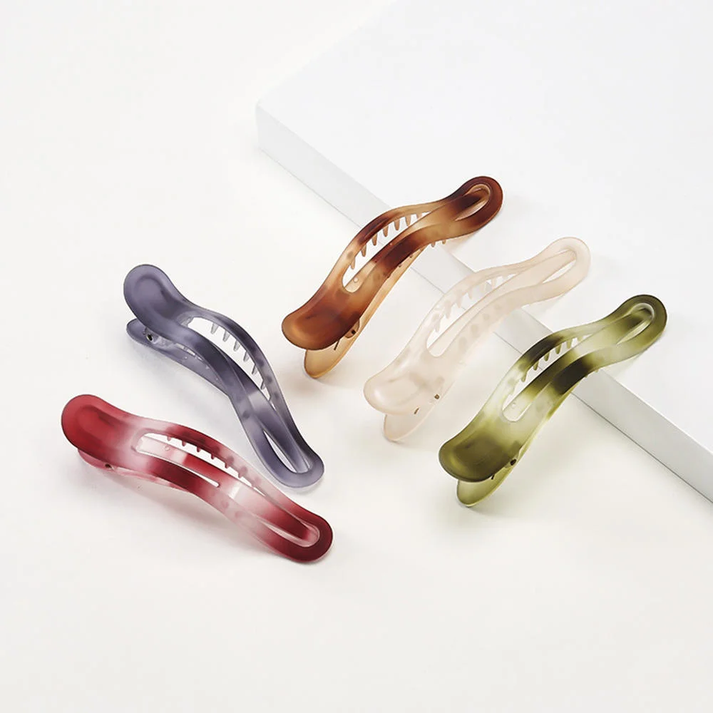 

Gradient Frosted Hair Clip Long Mouth Plate Hairpin For Women Thick Hair Simple Lazy Temperament Hair Pins