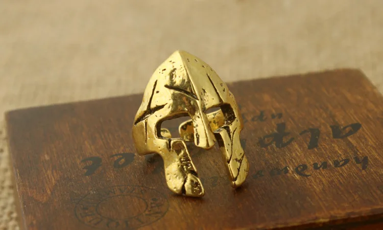 Изменяемое кольцо для мужчин спартанское маски на шлем героя винтажное панк