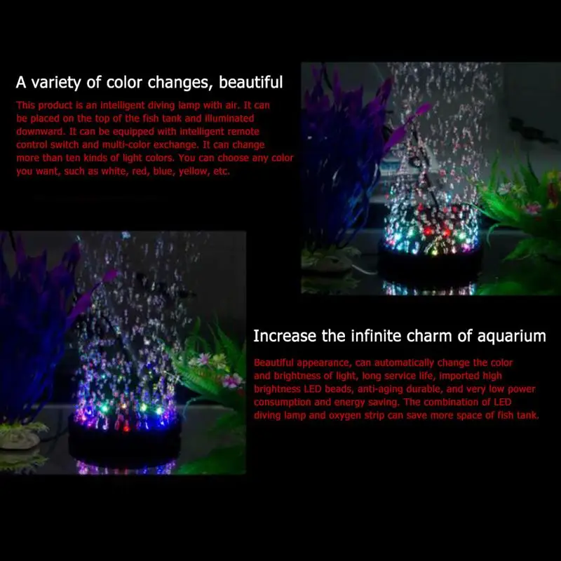 

Waterproof Colorful LED Aquarium Air Bubble Light Decorative Light for Fish Tank Aquarium Accessories