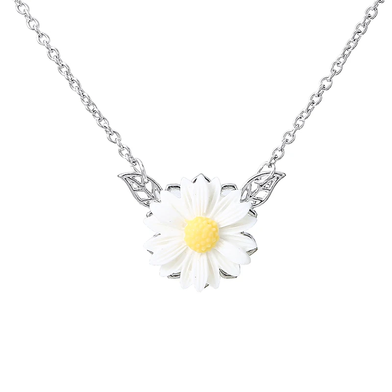 Богемные акриловые серьги гвоздики с цветком маргаритки длинная цепочка