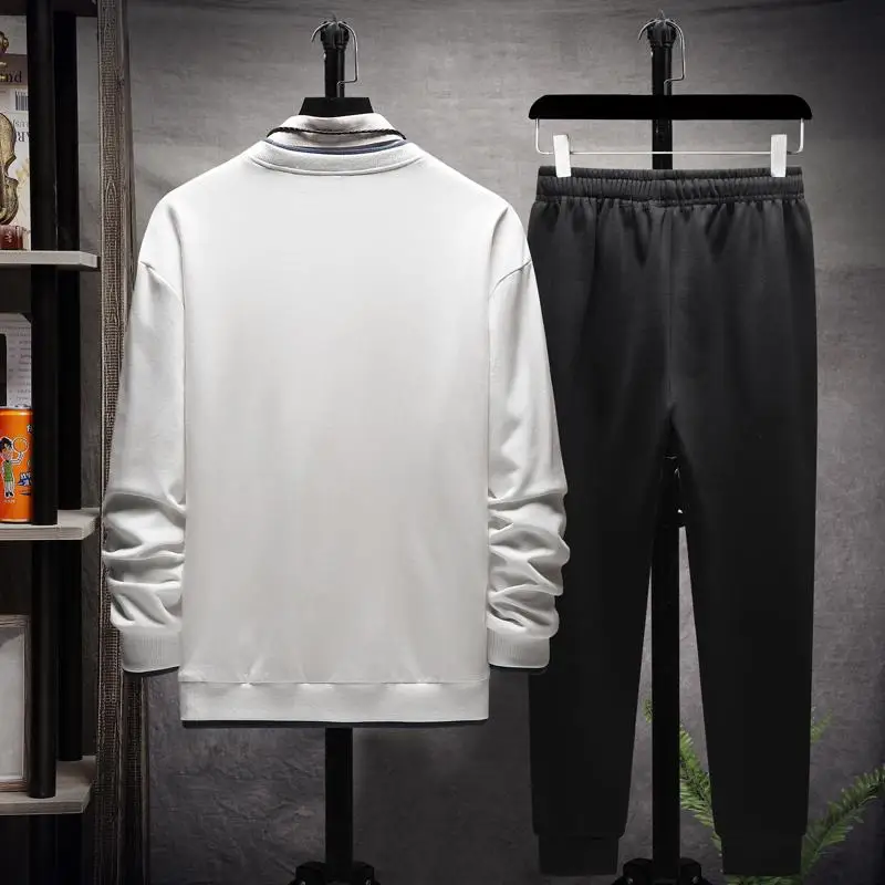 

New Sets Tracksuit Men Autumn Winter Hooded Sweatshirt Drawstring Outfit Sportswear 2020 Male Suit Pullover Two Piece Set Casual