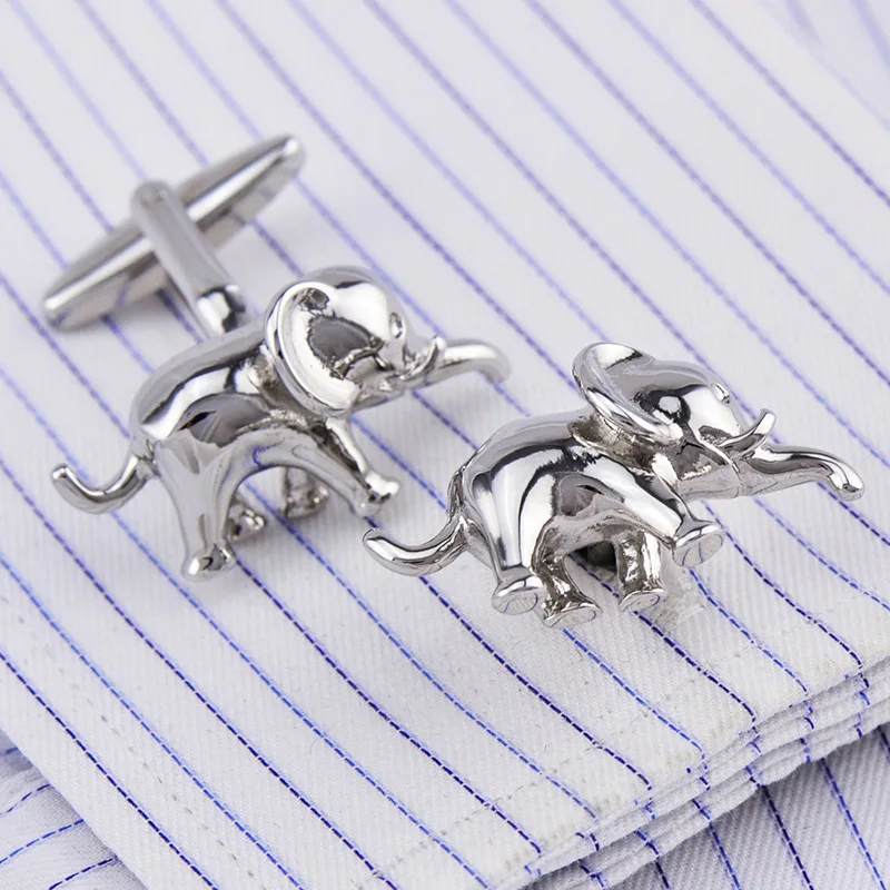 

Metal Cufflinks French Shirts Men's Suit Business Banquet Wedding Party Gifts Classic Trendy Personality Elephant Cuff Links