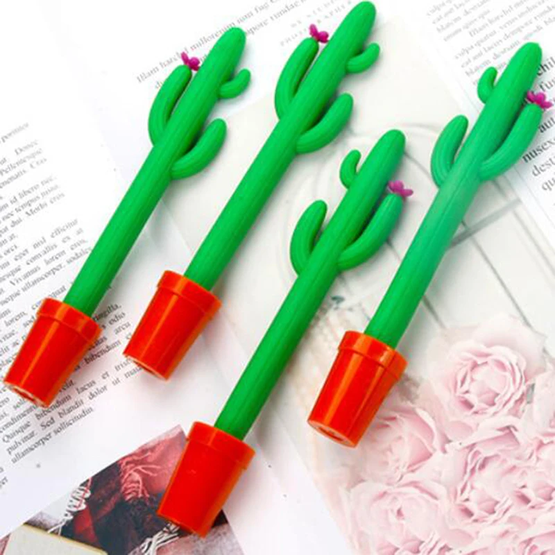 

1Pcs Cute Kawaii Cactus Potted Plant Gel Pen Office School Supplies Stationery