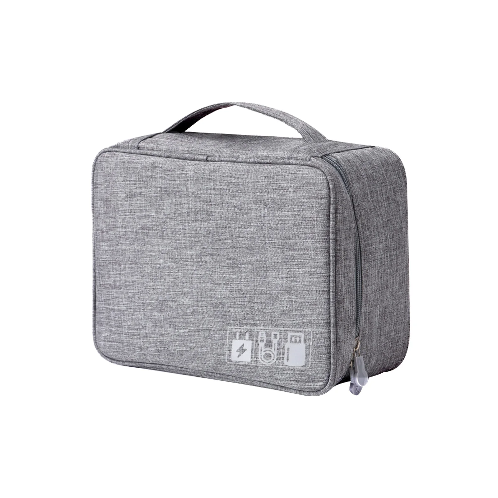 

Zipper Easy Clean Travel Portable Cation Waterproof Cable Digital Storage Bag With Handle Removable Pouch Case Multipurpose