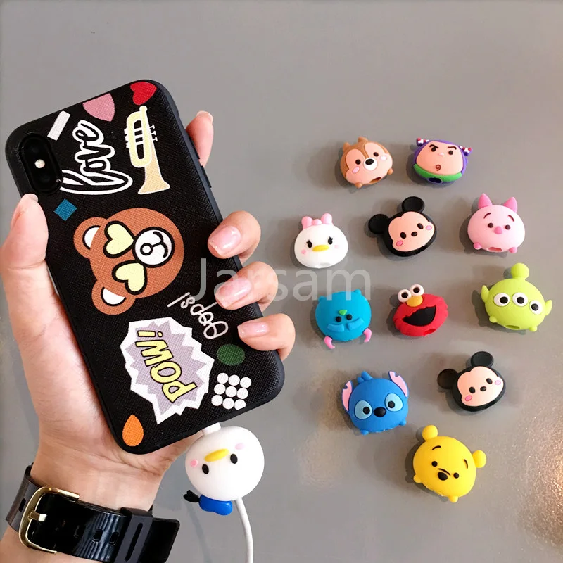 Cartoon Protector Cable Cord Saver Cover Coque For iPhone 8 Plus 4 4S 5 5S SE 5C 6 6S 7 X Xs Max XR Funda case | Мобильные телефоны