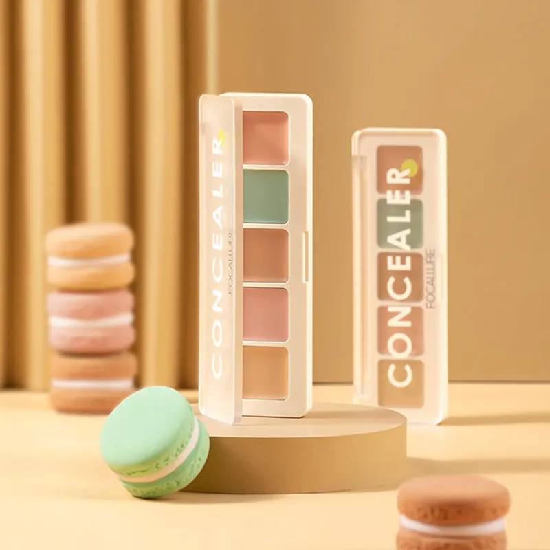 

FOCALLURE Five-color Concealer Palette Natural Moisturizing Long-lasting Makeup Dark Circles Acne Marks And Redness Concealer