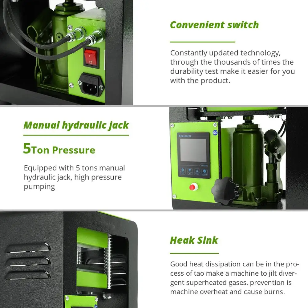 Гидравлический пресс для канифоли 5 тонн тепловой 2 4x4 7 дюймов двойные