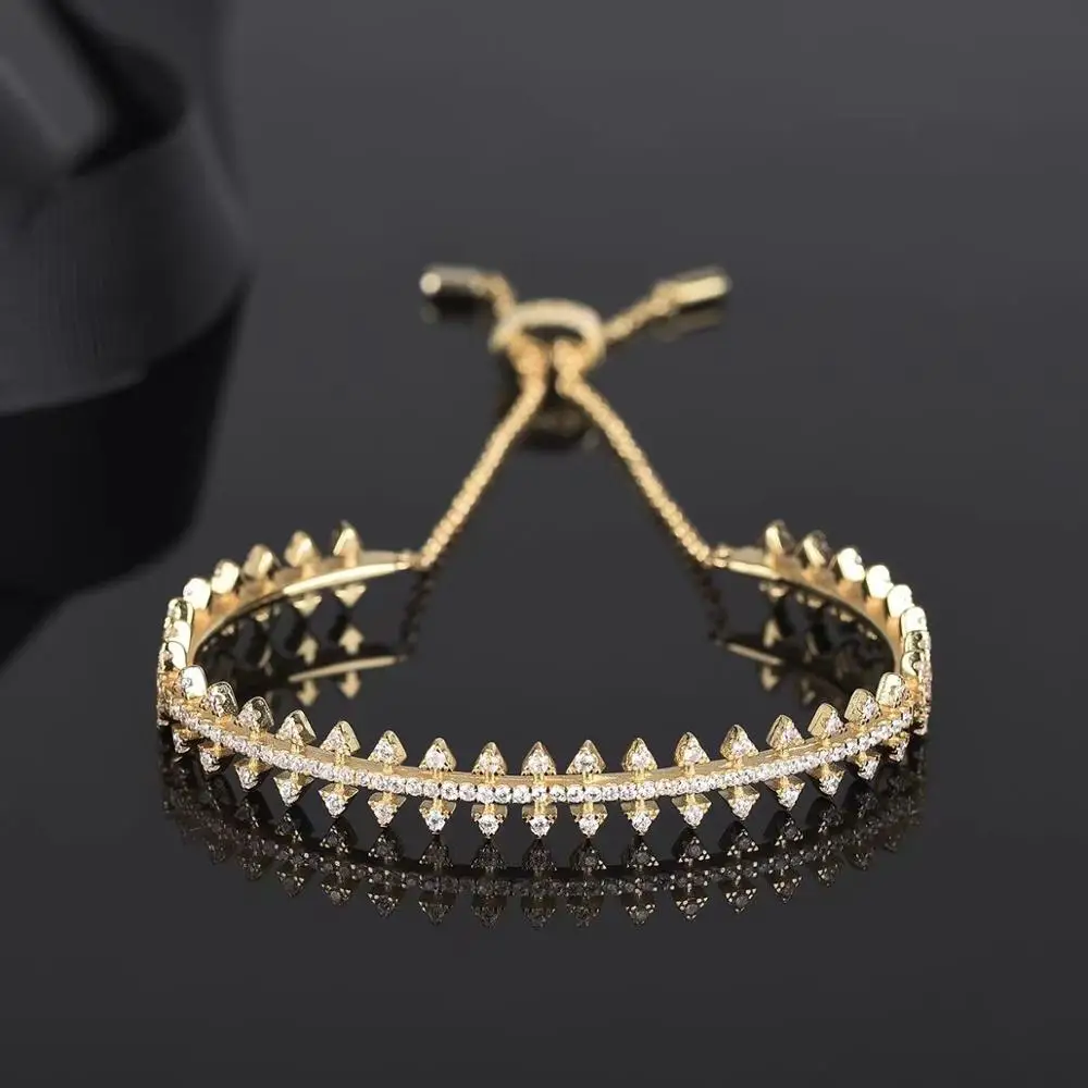 

Charm Z-shaped gold color bracelet water ripple gear summer gift gold toothed jewelry Bracelet for women