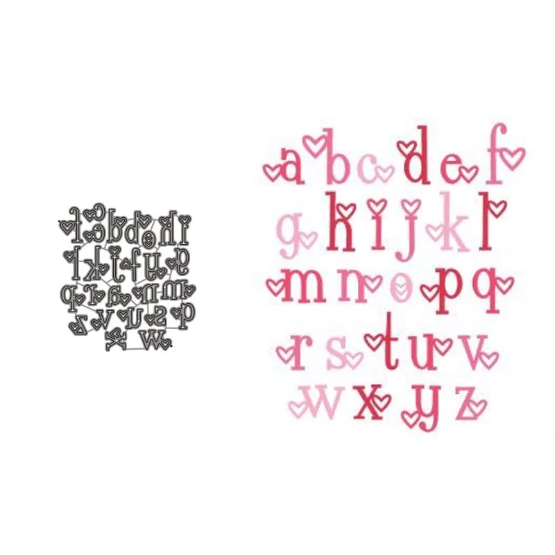 

Metal Cutting Dies Heart English Alphabet Stencils For DIY Scrapbooking Decorative Embossing Handcraft Die Cutting Template