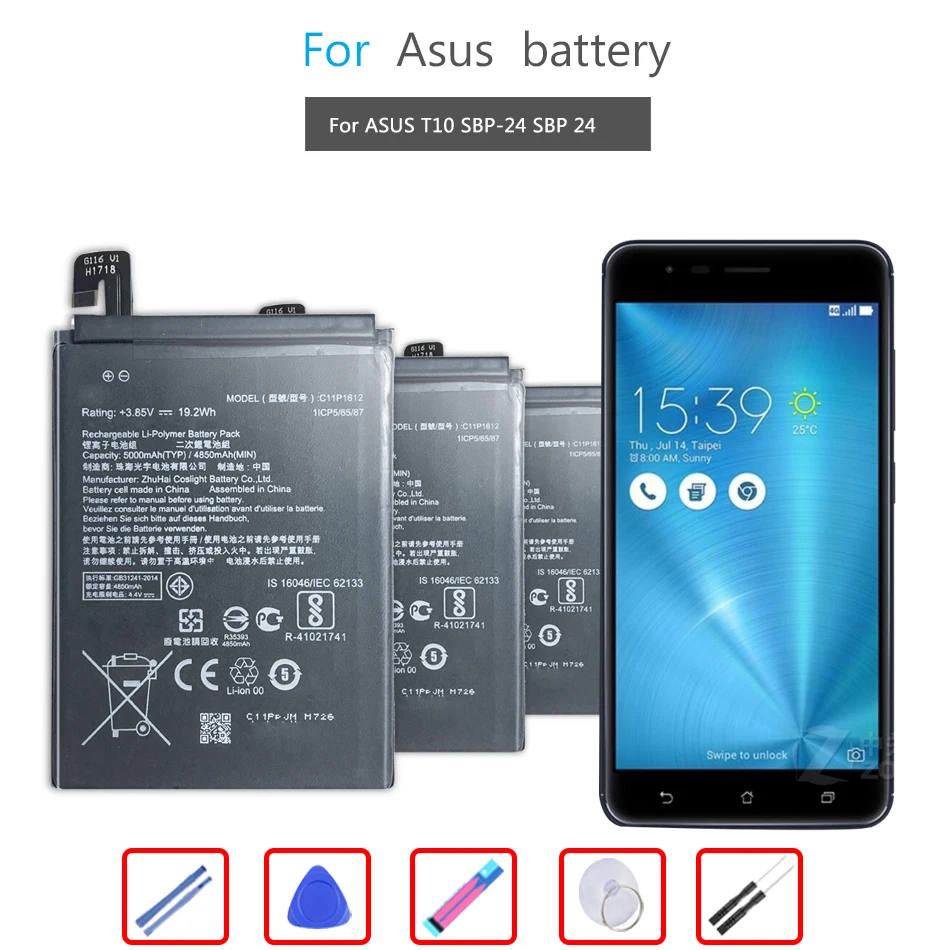 

Бесплатные инструменты для ASUS C11P1612 Аккумулятор для ASUS Zenfone4 Zenfone 4 Max pro plus 4Max 4pro 4plus ZC554KL X00ID 5,5 "5000 мАч