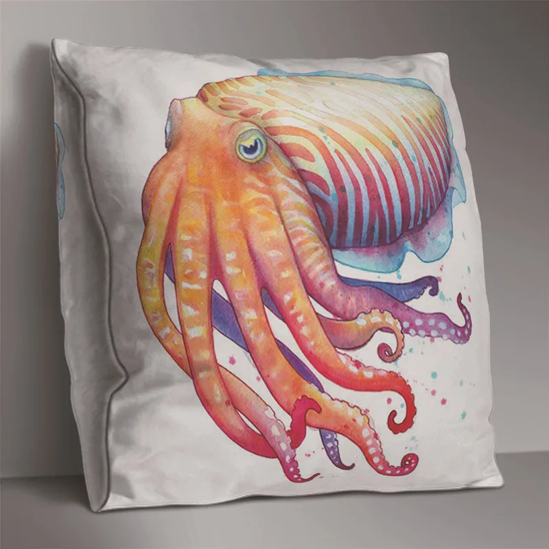 Двухсторонняя наволочка с принтом животных полиэстер радужная кошка собака слон