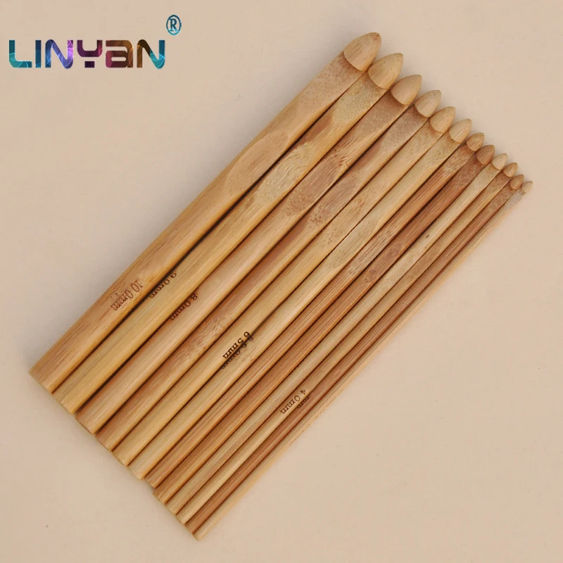 Карбонизированная бамбуковая ручка набор крючков для вязания подвесная игла с