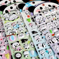 4 sheetsset creative cartoon panda stickers cute bubble three dimensional sticker children gifts diy decorative student school