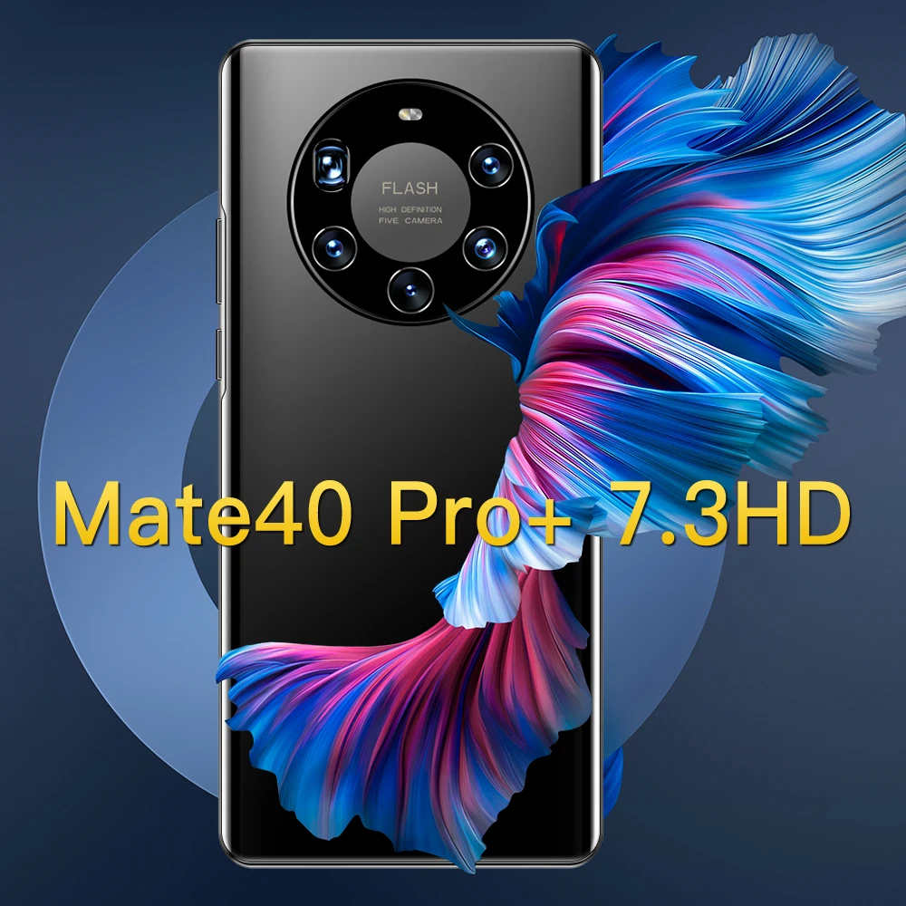 

M40 Pro+ 7.3 Inch Digging Screen 12+512GB Dual SIM+SD Mobile Phone MTK6889 24+50MP Face ID Andriod10.0 Smart Phone 5G LTE Bands
