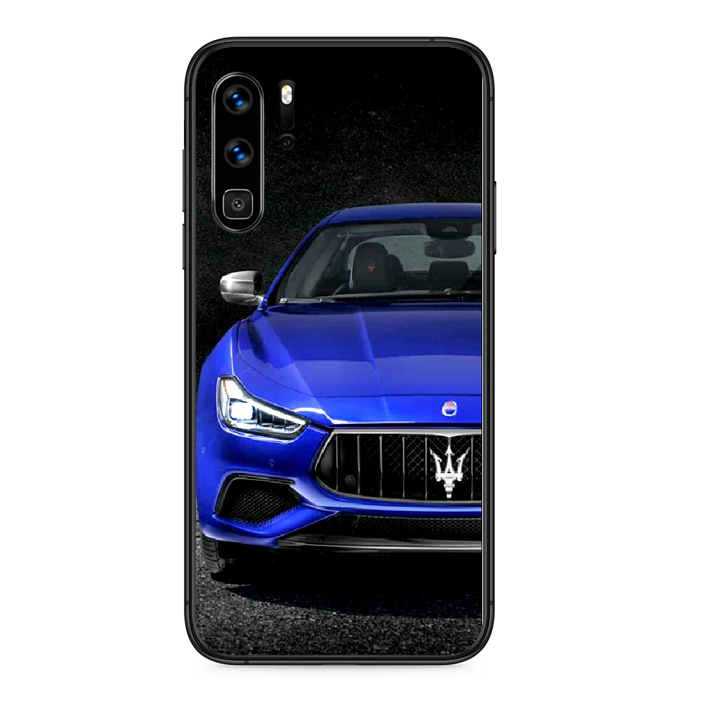 

Maserati Luxury Car Brand Phone case For Huawei P Mate Smart 10 20 30 40 Lite Z 2019 Pro black Funda 3D Waterproof Silicone Etui