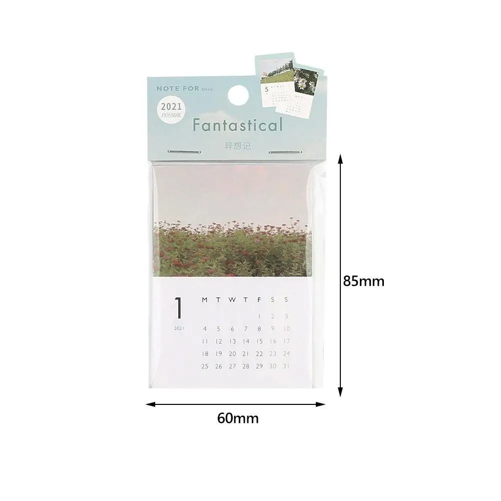 

12Pc/Set Monthly Calendar Sticker Wall Decorating Material Postcard Prop Cute Sticker Scrapbooking Stationery Cartoon DIY P K1Q4