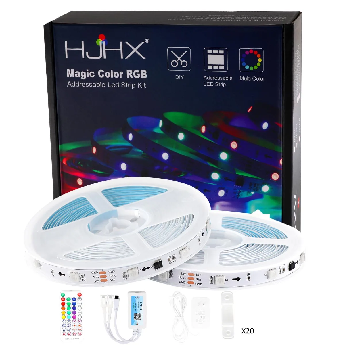 

Ws2811 Led Strip 30LEDs SP611E Music Controller SMD5050 Magic Color Addressable Pixel Light DC12V 1 IC Control 3Leds for Bedroom