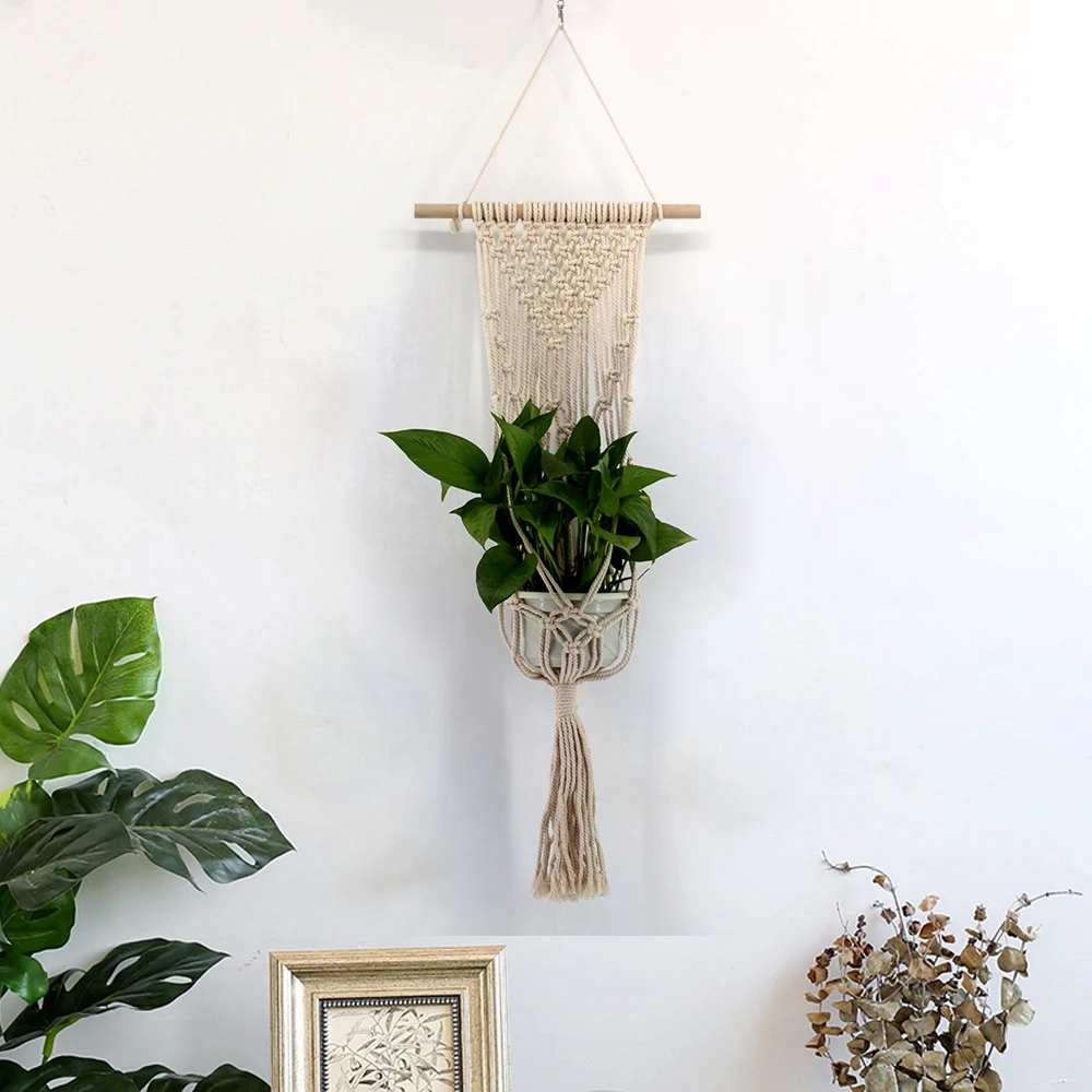 Настенная подвесная корзина цветочный горшок держатель для веревки домашний сад