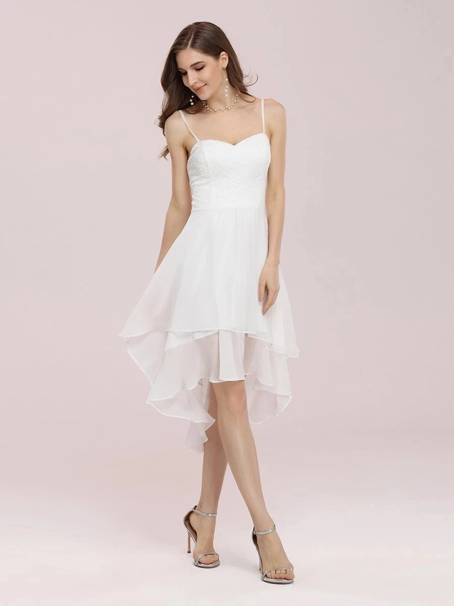 

Casual Chiffon Dress With Spaghetti Straps Sleeveless Backless Knee—Length Ever Pretty 2022 Bridesmaid Dresses Vestidos De Gala