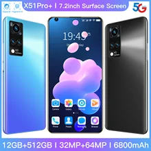 Teléfono Inteligente X51PRO +, pantalla de 7,2 pulgadas, 6800mAh, 32 + 64MP, MT6595, 10 núcleos, SIM Dual, versión Global (2)