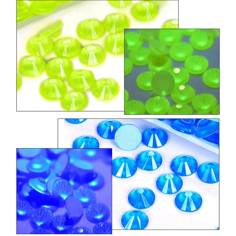 1440 шт дизайн ногтей 3D Неоновый кристалл драгоценный камень светящиеся стразы с