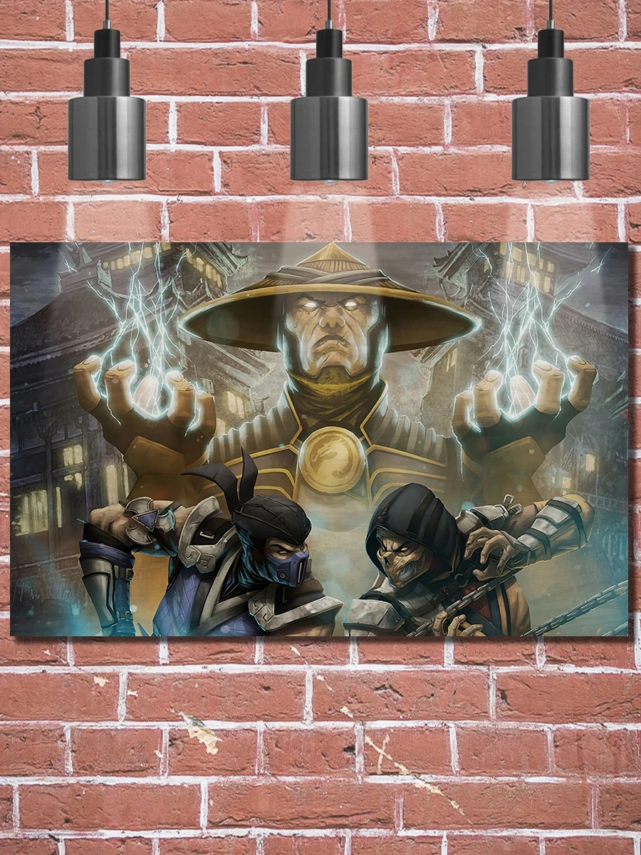 Картина на доске интерьерная лофт декоративная Mortal Kombat скорпион и сабзиро - 1824 |