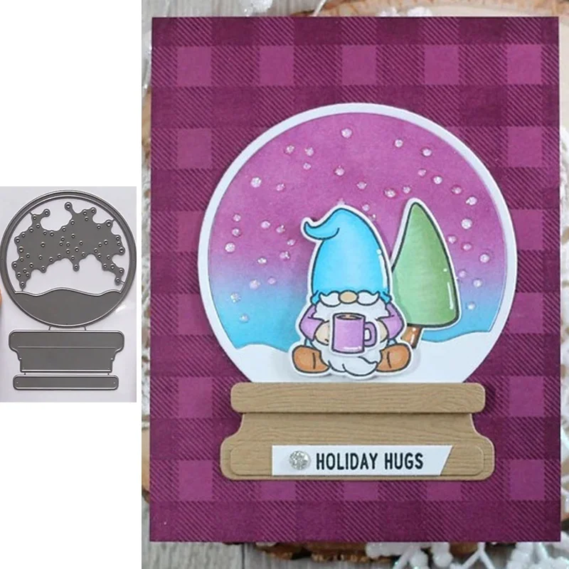 Металлические режущие штампы для скрапбукинга и создания карт в круглой оправе