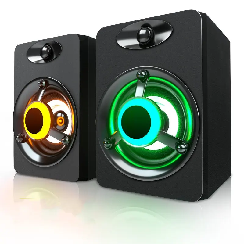 Mini Desktop Computer Speaker Colorful LED Light Heavy Bass Subwoofer Home Audio Oратор for PC / Laptop MP3 Smartphones | Электроника