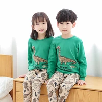 autumn toddler kids pajamas sets cotton boys sleepwear dinosaur girls pajamas long sleeve topspants 2pcs pjs children jammies