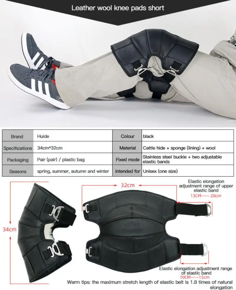 

1 Pair Unisex Real Cowhide Real Wool Motorcycle Warm Knee Pads Winter Windproof Motorbike Cycling Kneepads Unisex Knee Pads