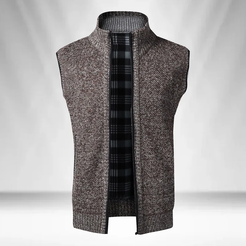 Осень-зима 2020 мужской свитер пальто теплый кардиган без рукавов на молнии