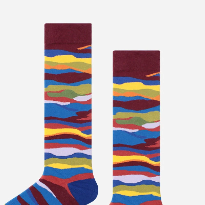 

New Korea High School Girls Kawaii Sock High Socks Loose Solid Colors Harajuku Knitting Cotton Long Socks Women