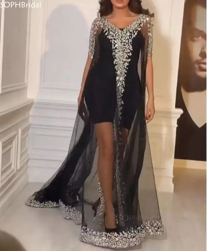 

New Luxury Sparkle Evening Dresses 2021 Two Pieces Arabic Dubai Beaded Sequins Prom Party Gowns Formal Dress Vestidos de Noiva