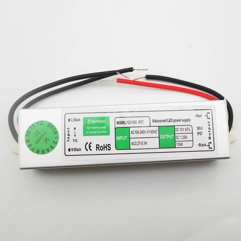 Водонепроницаемый светодиодный трансформатор ip67 постоянного тока/24 В 10 Вт/20 Вт/30
