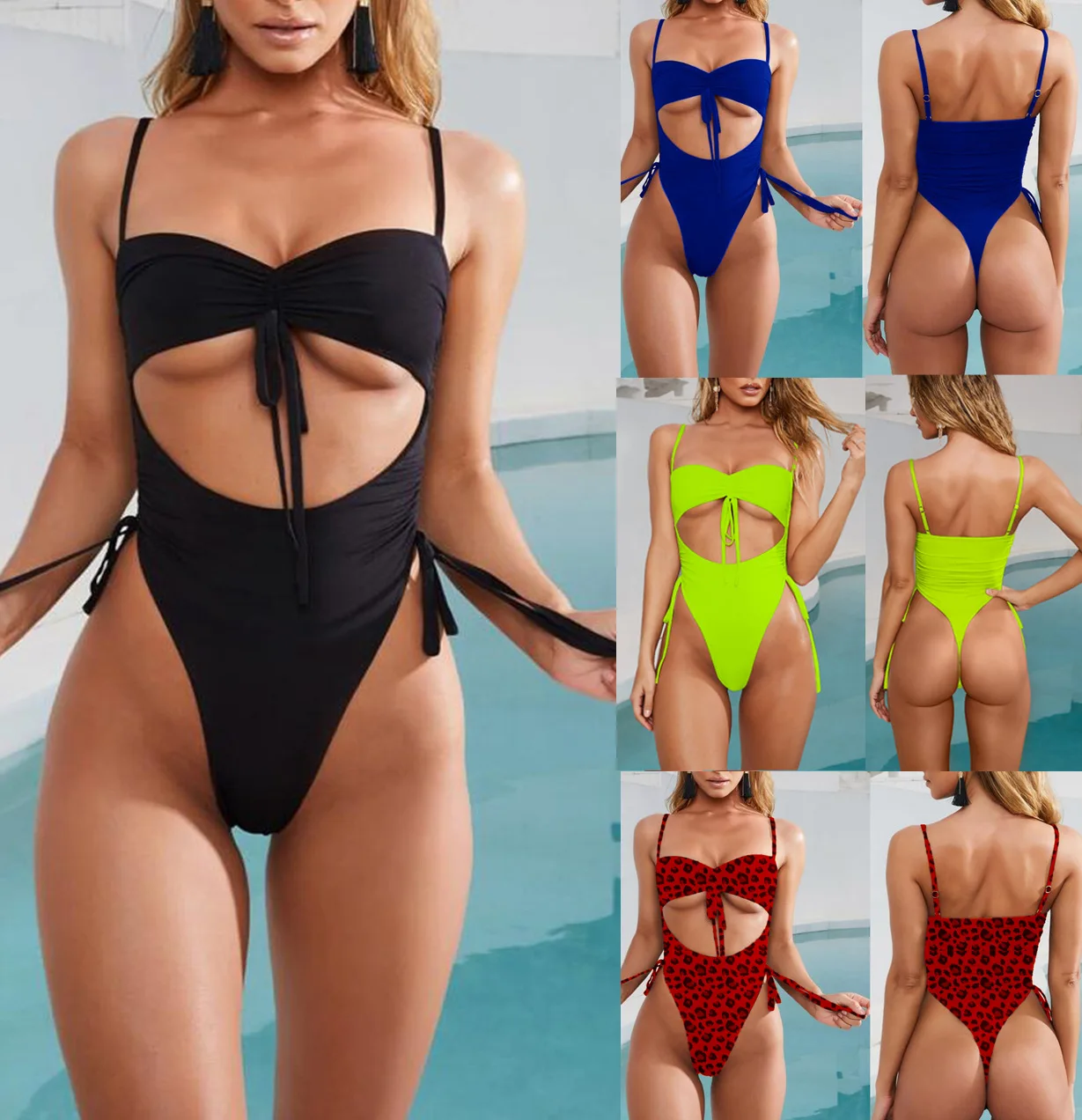 

2023 Sexy Hollow Swimwear Women Brazilian One Piece Swimsuit Maio Biquini Mujer Trikini Banador Monokini Bikini Badpak