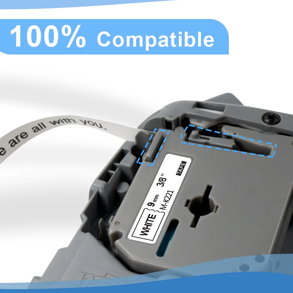 Ярлык Labelwell 5pk 9 мм * 8 м ярлык ленты для принтера MK221 mk 221 m k221 сменная лента черного