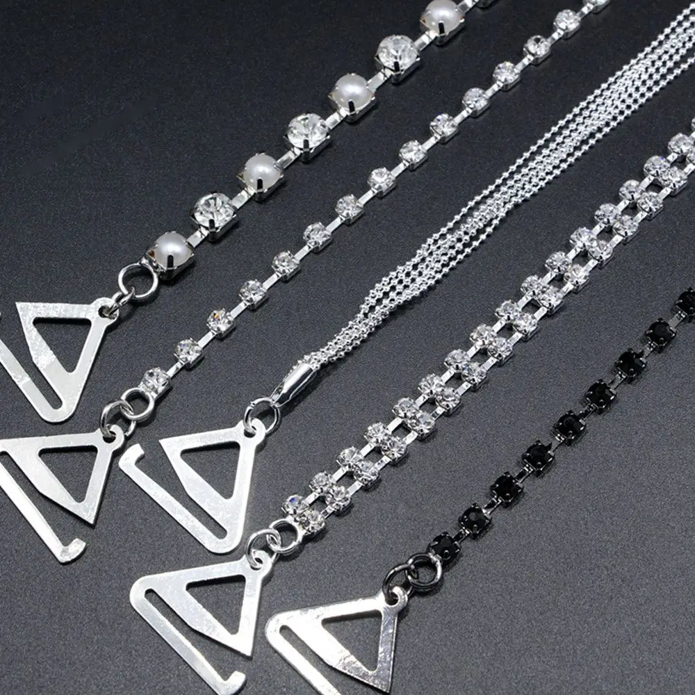 Модный металлический сексуальный бюстгальтер с жемчужинами и стразами для