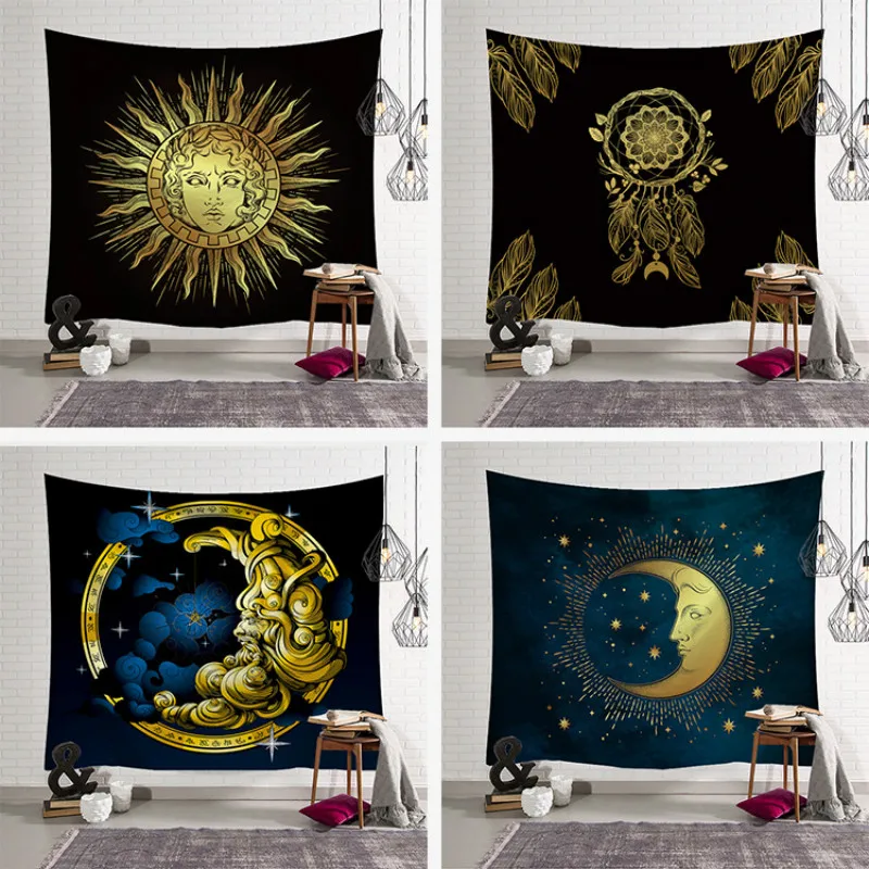 

Sun Moon Witchcraft Tapestry Modern Ins Style 3D Printed 100% Polyestry Tapestry Home Art Decor Yoga Mat Shawl Blanket