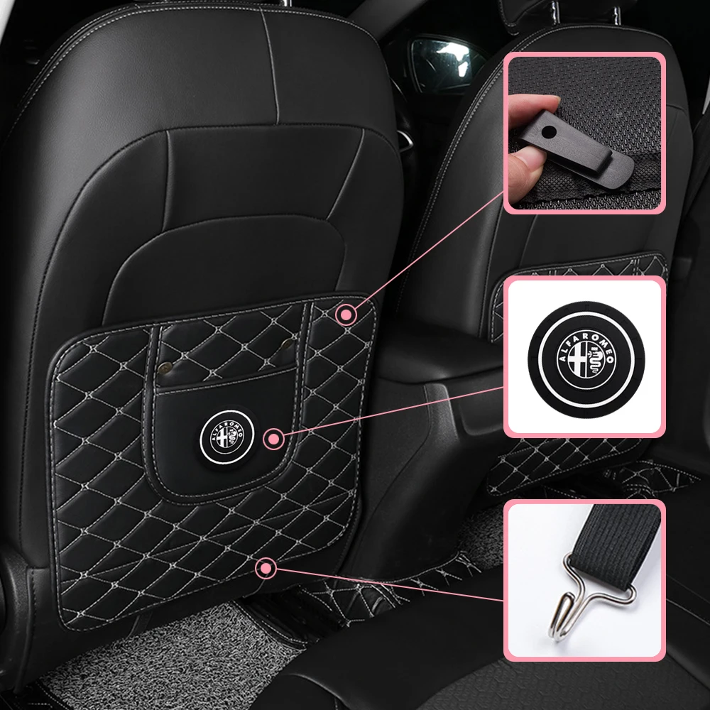 

Car Seat Protective Pad Anti-dirt Mat Kick Stickers For Alfa Romeo Giulietta Spider GT Giulia Mito 147 156 159 Car Accessories