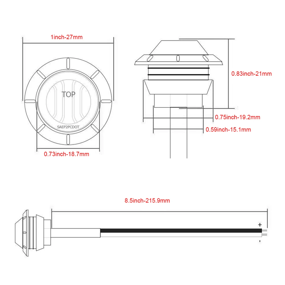 

10PCS Car External Lights LED 12V Auto Car Bus Truck Wagons Side Marker Indicator Trailer Light Rear Side Lamp