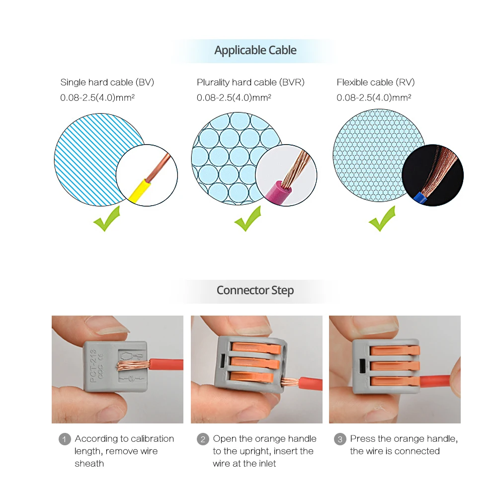 Проводной разъем для подключения кабеля универсальный толщина 0 08 2 5 мм длина